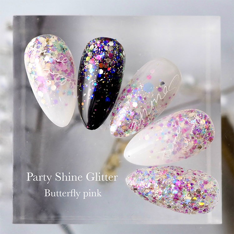 SMint Party Shine Glitter Butterfly pink