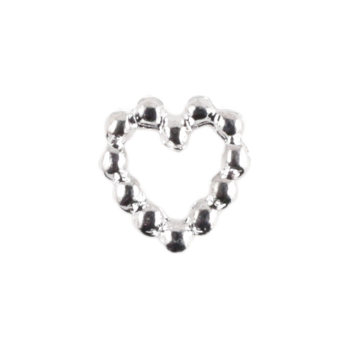 ビーズフレームハート シルバー